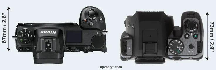 Compare Z7 versus K-S2 top
