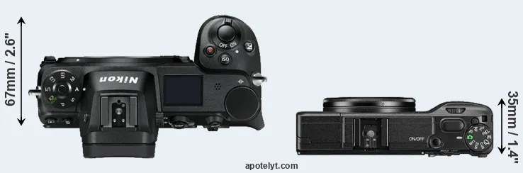 Compare Z7 versus GR II top