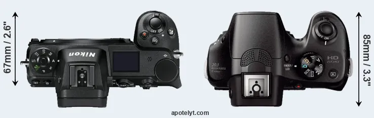 Compare Z7 versus A3000 top