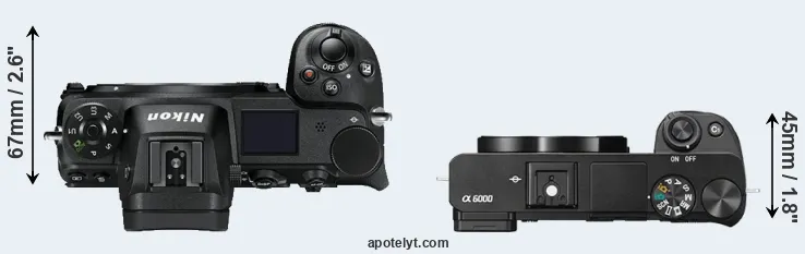 Compare Z7 versus A6000 top