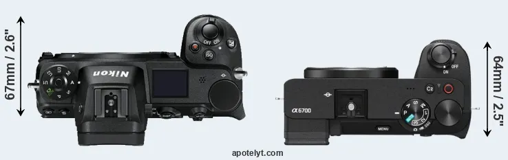 Compare Z7 versus A6700 top
