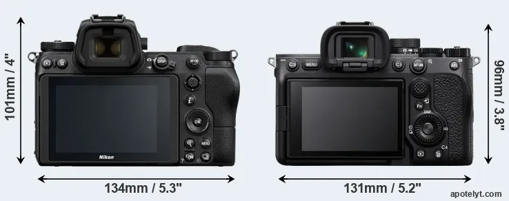 Comparison Z7 or A7 IV rear