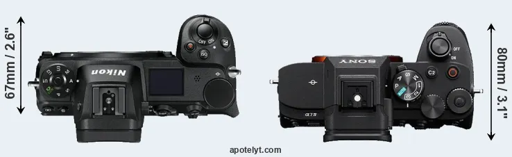 Compare Z7 versus A7 IV top