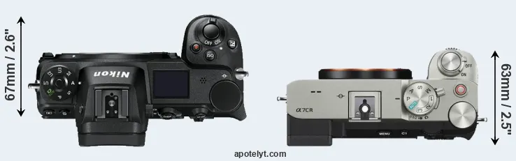 Compare Z7 versus A7C R top
