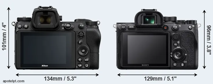 Comparison Z7 or A7R IV rear