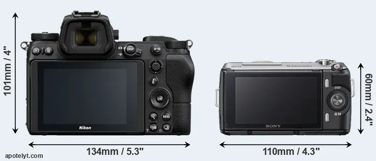 Comparison Z7 or NEX-C3 rear