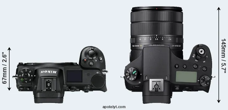 Compare Z7 versus RX10 IV top