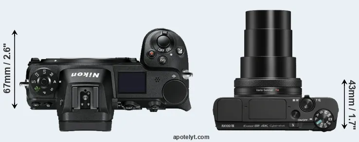 Compare Z7 versus RX100 VII top