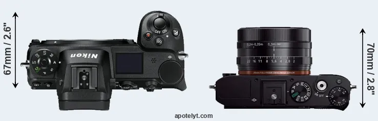 Compare Z7 versus RX1R top
