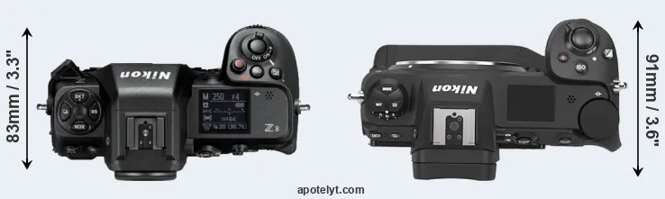 Compare Z8 versus Z9 top