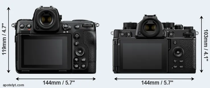 Comparison Z8 or Zf rear