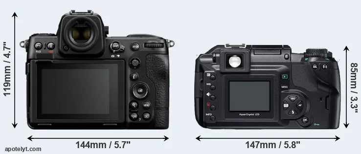 Comparison Z8 or E-300 rear