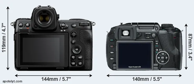 Comparison Z8 or E-330 rear