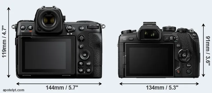 Comparison Z8 or E-M1 II rear
