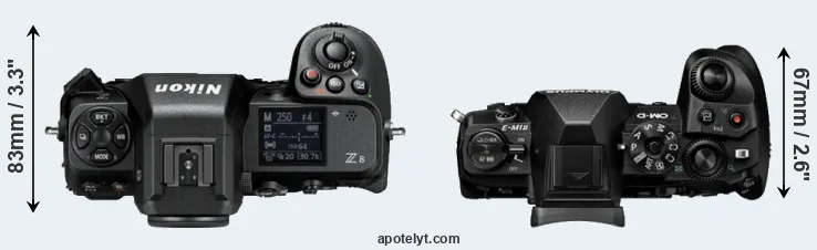 Compare Z8 versus E-M1 II top