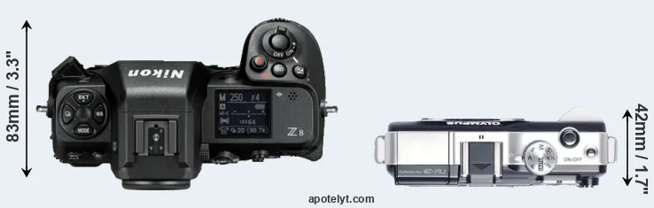 Compare Z8 versus E-PL1 top