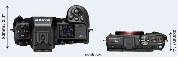 Compare Z8 versus E-PL6 top
