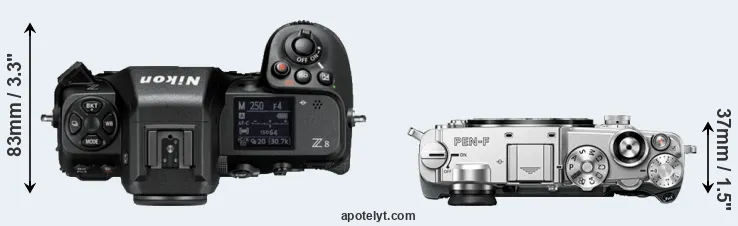 Compare Z8 versus PEN-F top