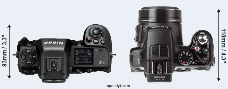 Compare Z8 versus FZ200 top