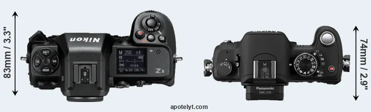 Compare Z8 versus G10 top