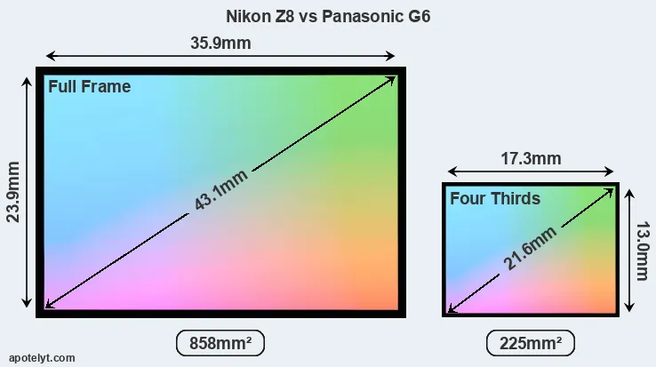 Nikon Z8 and Panasonic G6 sensor measures