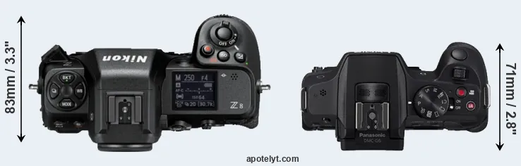 Compare Z8 versus G6 top