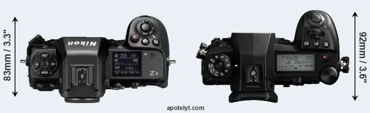 Compare Z8 versus G9 top