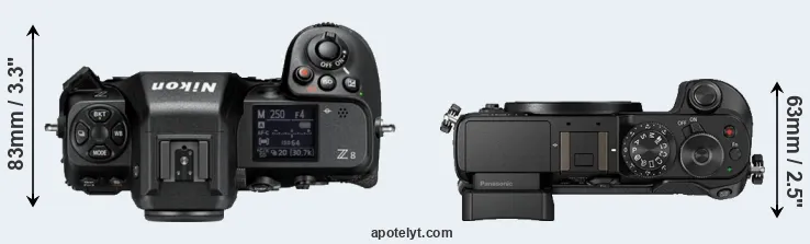 Compare Z8 versus GX8 top