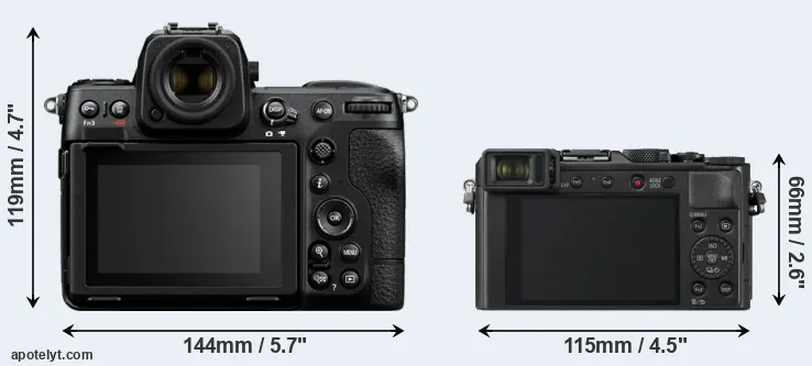Comparison Z8 or LX100 II rear