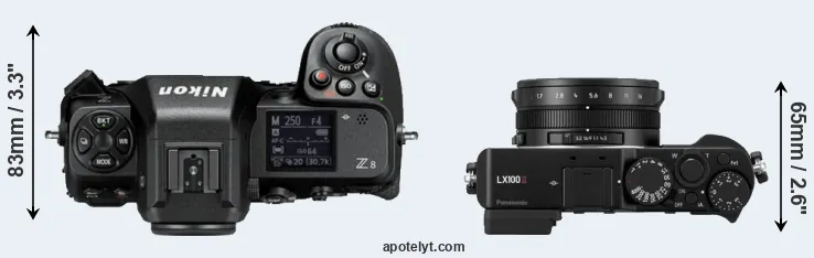 Compare Z8 versus LX100 II top