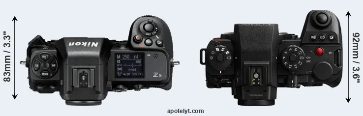 Compare Z8 versus S1R II top