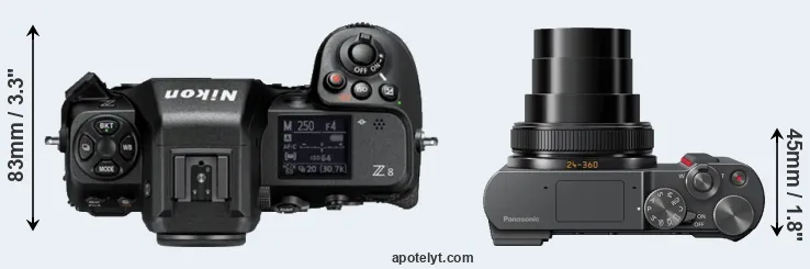 Compare Z8 versus TZ200 top