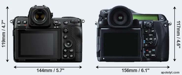Comparison Z8 or 645Z rear