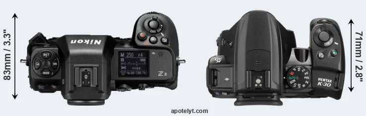 Compare Z8 versus K-30 top