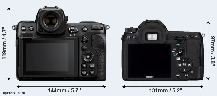 Comparison Z8 or K-5 rear