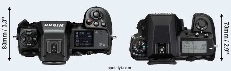 Compare Z8 versus K-5 top