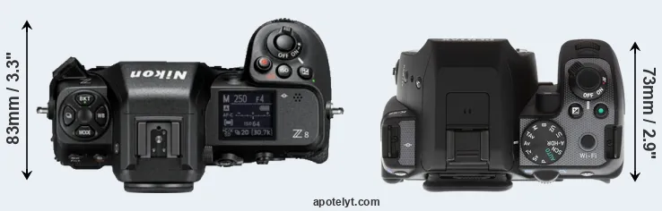 Compare Z8 versus K-S2 top