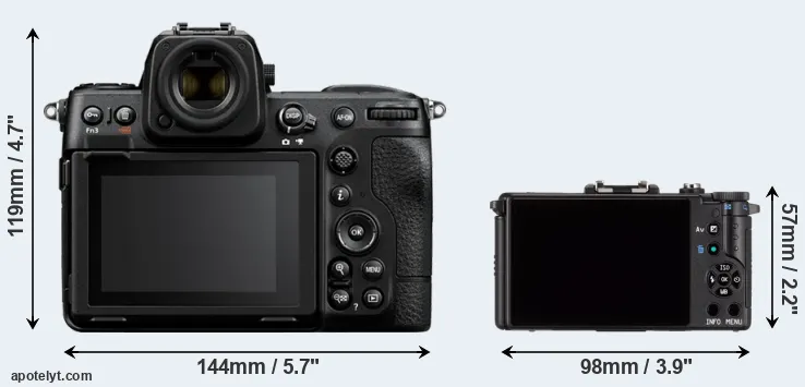 Comparison Z8 or Pentax Q rear