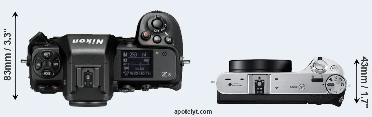 Compare Z8 versus NX500 top