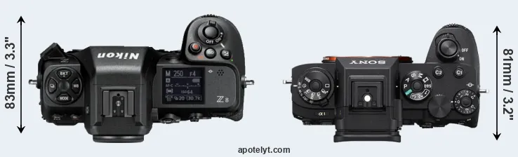 Compare Z8 versus A1 top