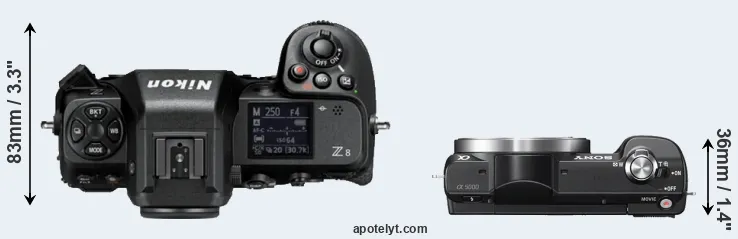 Compare Z8 versus A5000 top