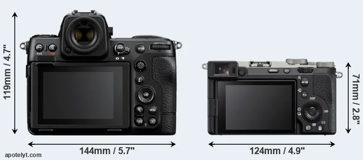 Comparison Z8 or A7C II rear