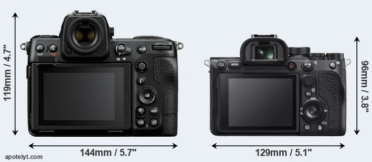 Comparison Z8 or A7R IVA rear