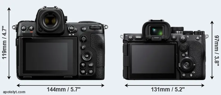 Comparison Z8 or A7R V rear