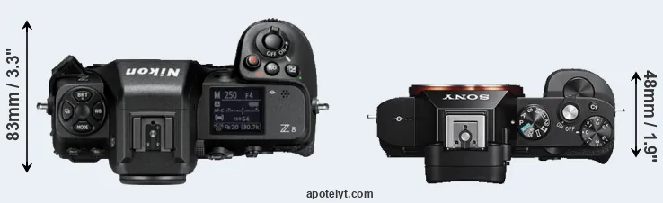 Compare Z8 versus A7S top