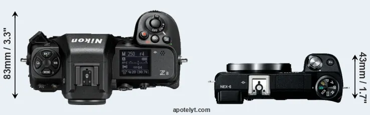 Compare Z8 versus NEX-6 top
