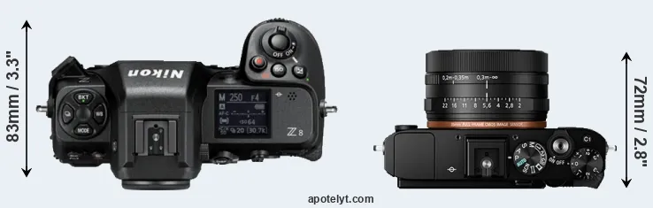 Compare Z8 versus RX1R II top