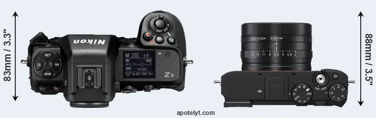 Compare Z8 versus RX1R III top