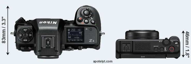 Compare Z8 versus ZV-1F top