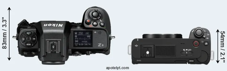Compare Z8 versus ZV-E1 top